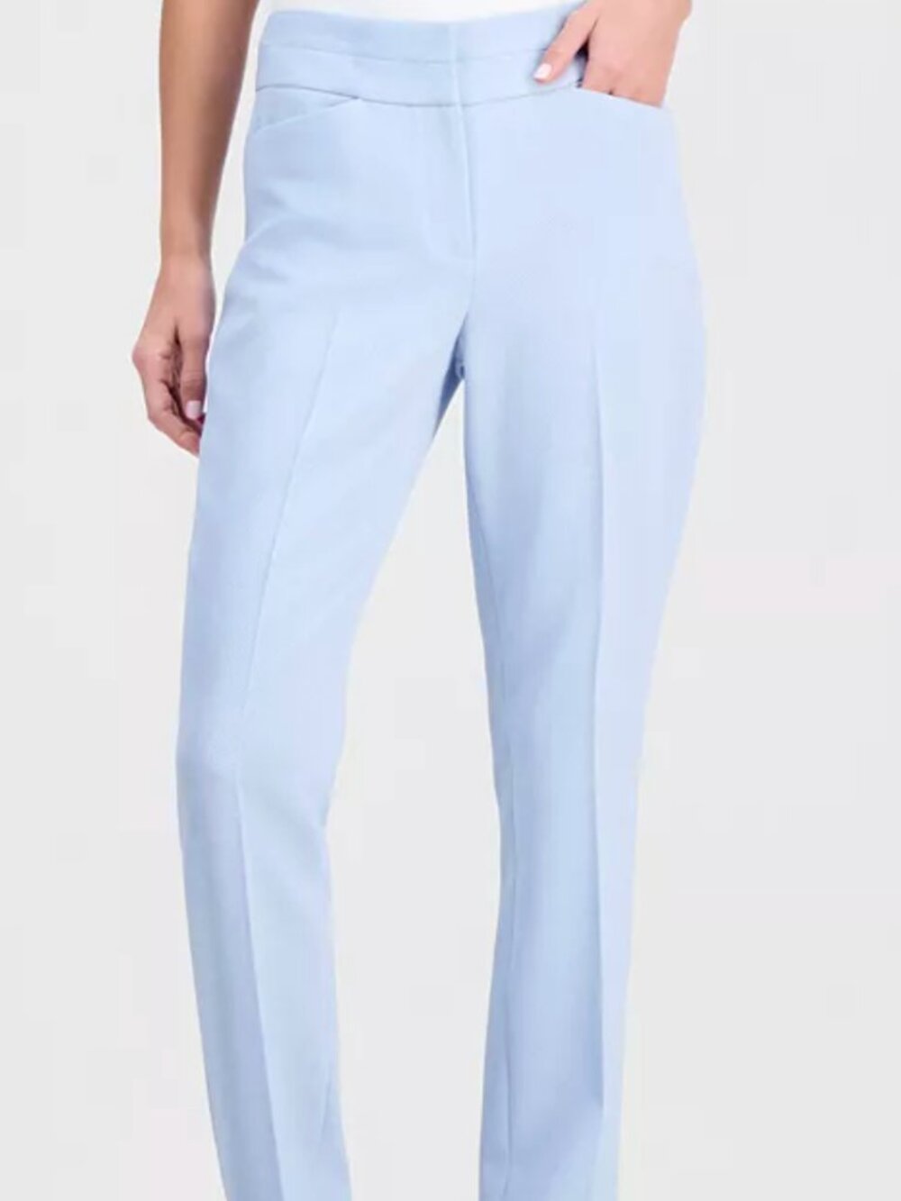 Women's Twill Flat-Front Straight-Leg Pants